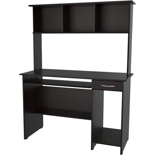 melamine engineered wood computer desk hutch with storage shelves
