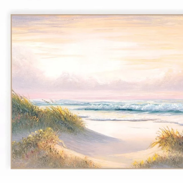 Seascape white framed print wall art featuring clouds sky and natural landscape