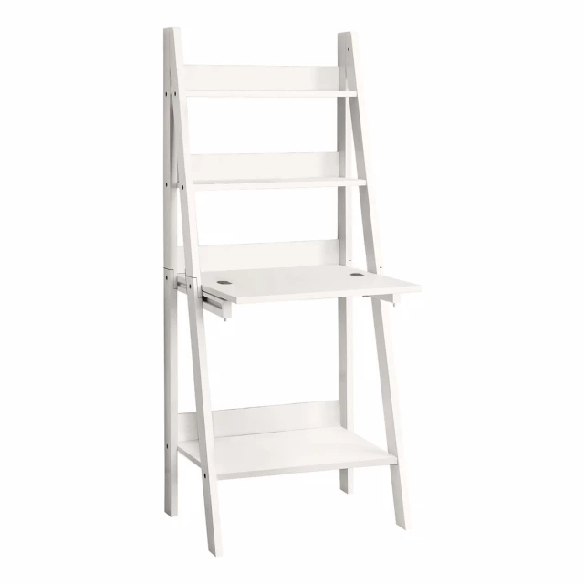 white ladder desk drawers with wood and metal elements