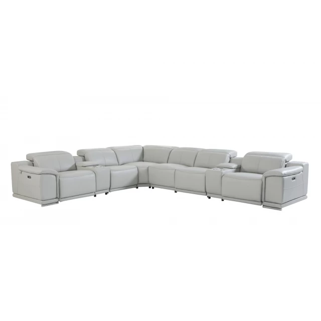 U-shaped eight corner sectional console with symmetrical design and wood accents for comfort and style