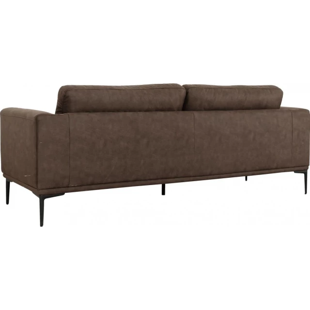 Modern brown loveseat with removable cushions and wood composite material