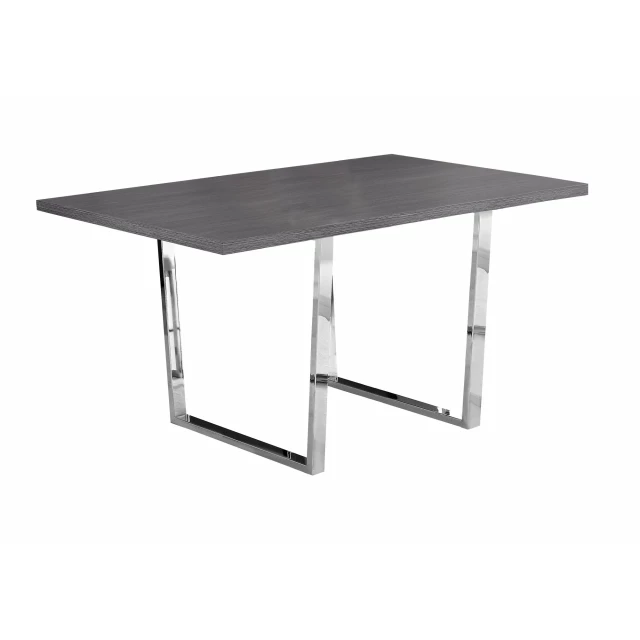 Gray silver metal dining table with rectangle shape suitable for outdoor and indoor use