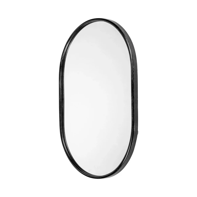 Oval black metal frame wall mirror online shop product featuring bicycle part and fashion accessory elements