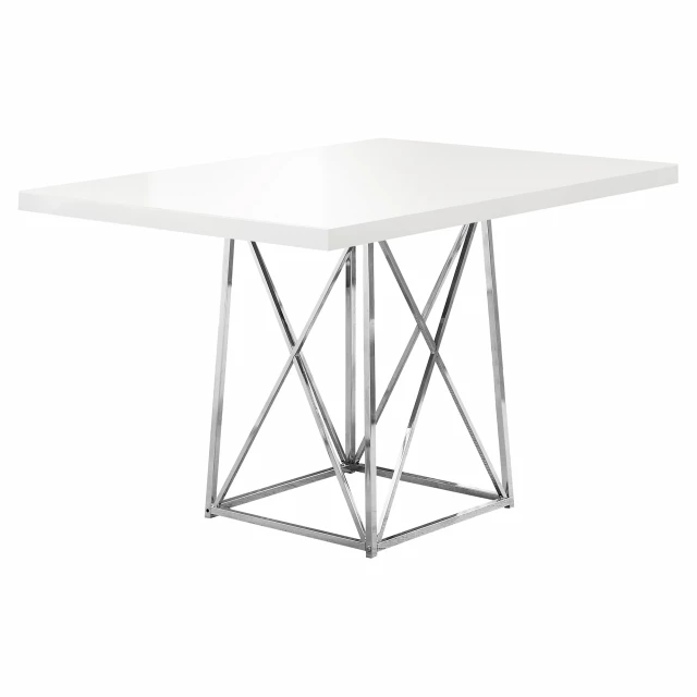 Rectangular manufactured wood metal dining table with symmetry and outdoor furniture elements