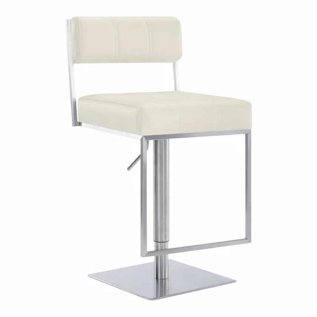 Low back adjustable height bar chair with metal frame and modern design