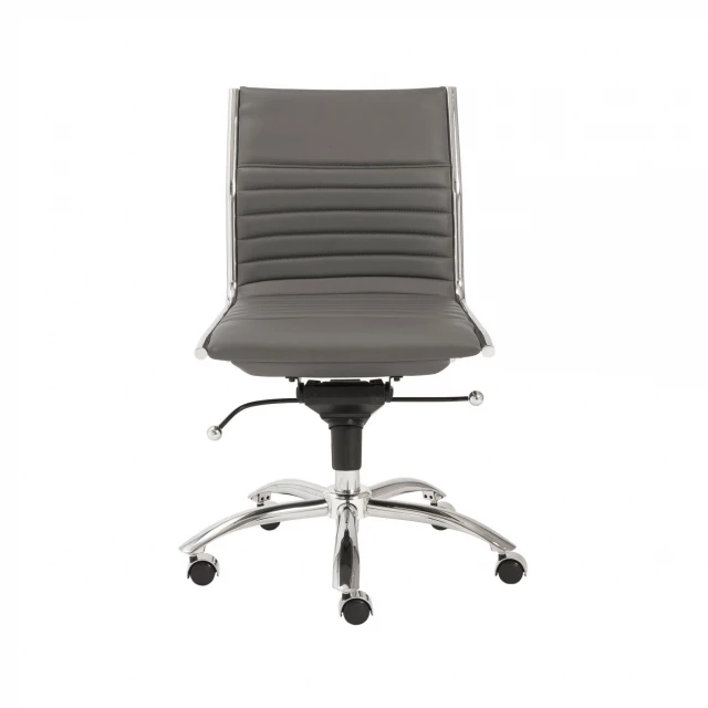 without armrests gray chromed steel base chair