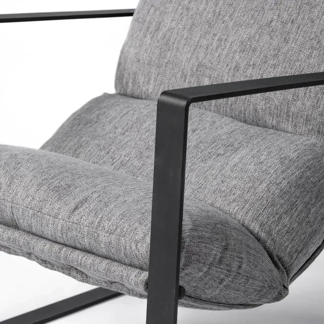 Stone Gray And Black Metal Sling Chair Stone Gray And Black Metal Sling Chair