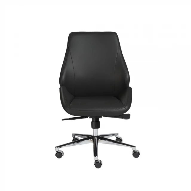 adjustable swivel leather rolling task chair with wheels and plastic parts