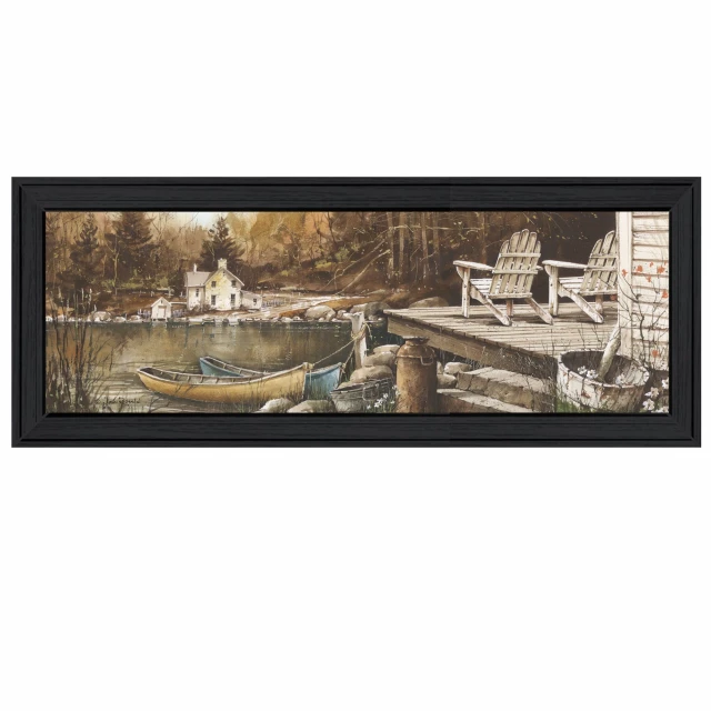 Black framed print of a natural landscape with artful tints and shades perfect for lounging areas