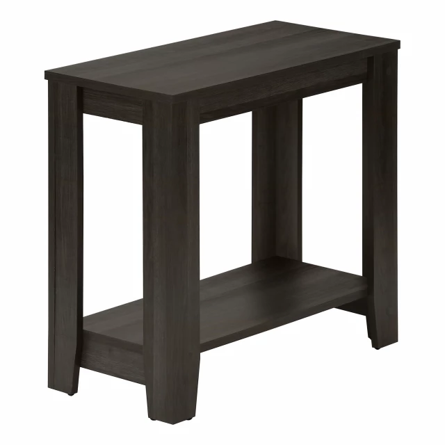 Oak end table shelf in wood with pedestal base and wood stain finish