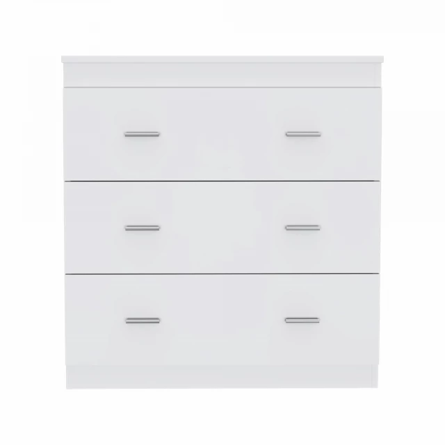 White manufactured wood six drawer dresser in a clean design