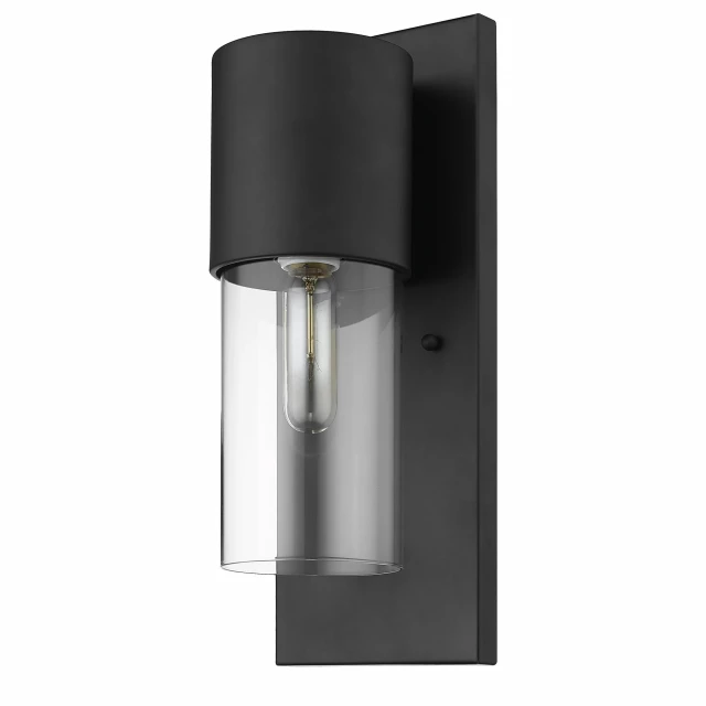 contemporary matte black glass wall light with rectangular metal composite material and lighting accessory