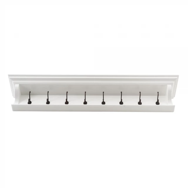 wood wide eight hook coat rack made of metal and wood
