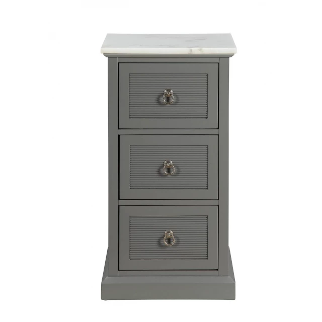 Grey MDF cabinet with drawers and natural material finish for modern furniture design