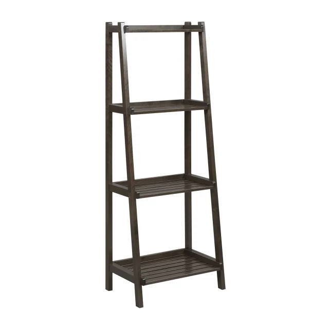 ladder bookcase shelves espresso furniture shelf wood shelving hardwood natural material