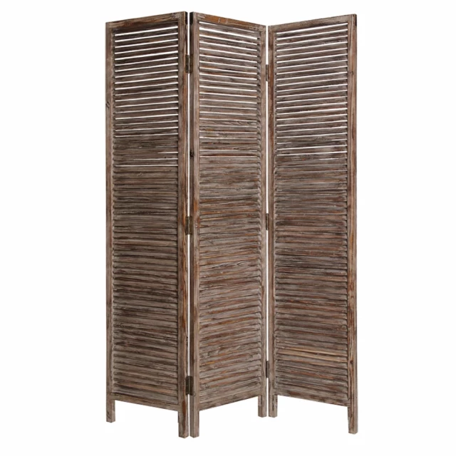 Brown panel solid wood fortress screen furniture with shelf and wood stain details