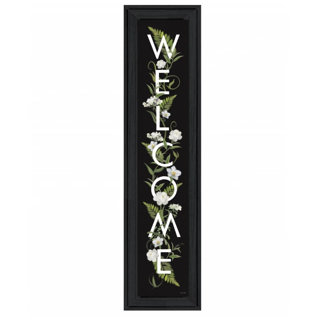 i black framed print wall art with plant and flower motifs handwriting and artistic font