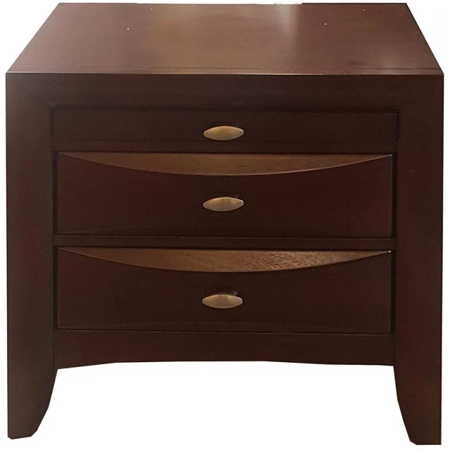 Espresso drawers solid wood nightstand with brown cabinetry and chest of drawers design in rectangle shape