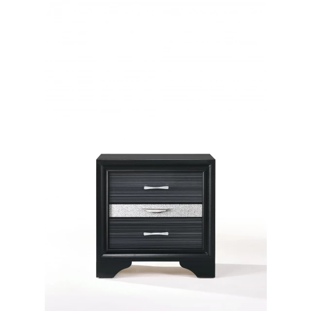 Solid wood rectangular nightstand with drawers for bedroom storage
