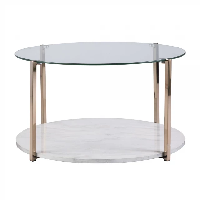 faux marble tier round coffee table with metal shelving for modern outdoor furniture aesthetics