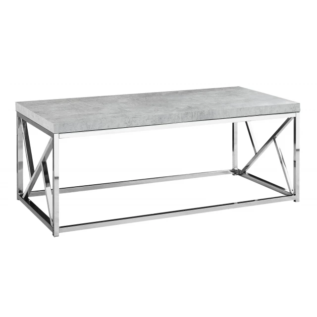 Gray silver cement iron coffee table with wood plank design for outdoor furniture