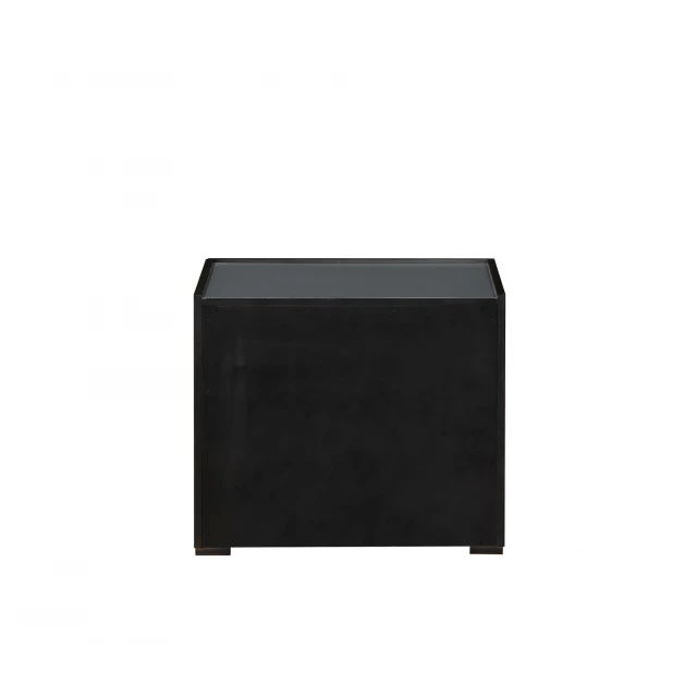 Dark grey light espresso MDF nightstand with simple design and storage rectangle