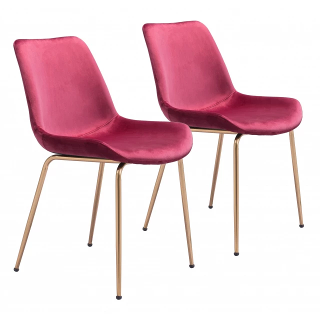 Gold solid back dining chairs with magenta and electric blue accents comfortable furniture design