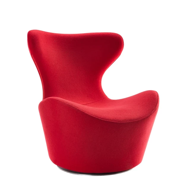 Red fabric polyester wood accent chair with carmine and magenta tones offering comfort and style