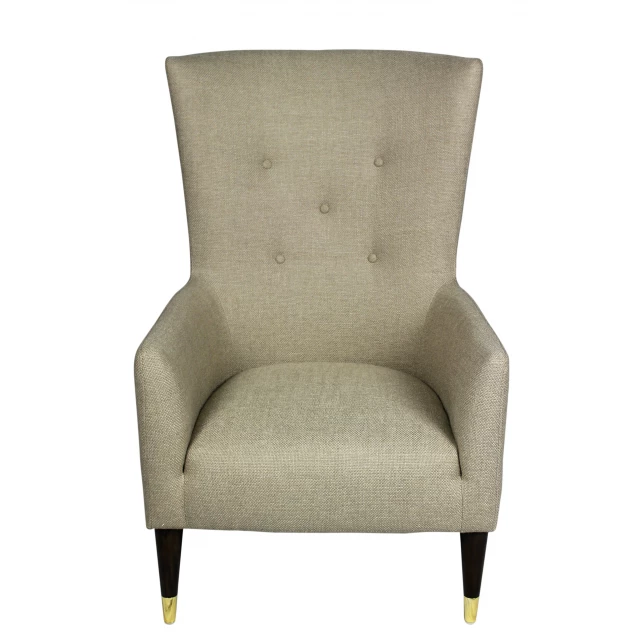 sand polyester natural solid lounge chair with wood armrests and comfortable rectangle design