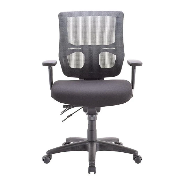 swivel fabric rolling conference office chair with armrests in white and black