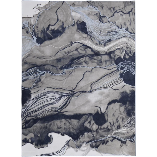 power loom stain resistant area rug with artistic pattern and landscape design
