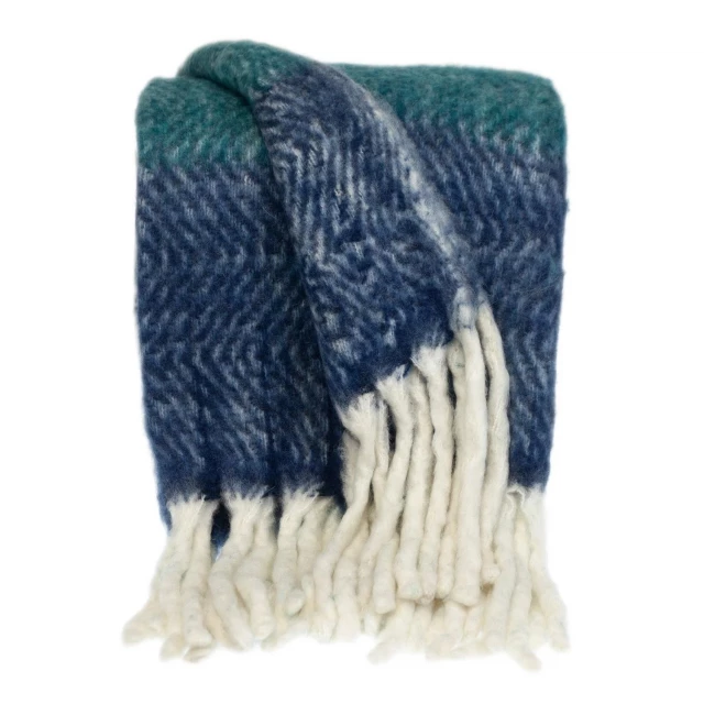 Indigo aqua chevron throw blanket