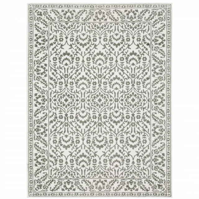 power loom stain resistant area rug with rectangle pattern and symmetrical motif