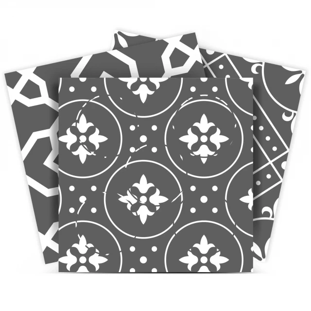 white mosaic peel stick removable tiles with rectangular pattern and artistic motif