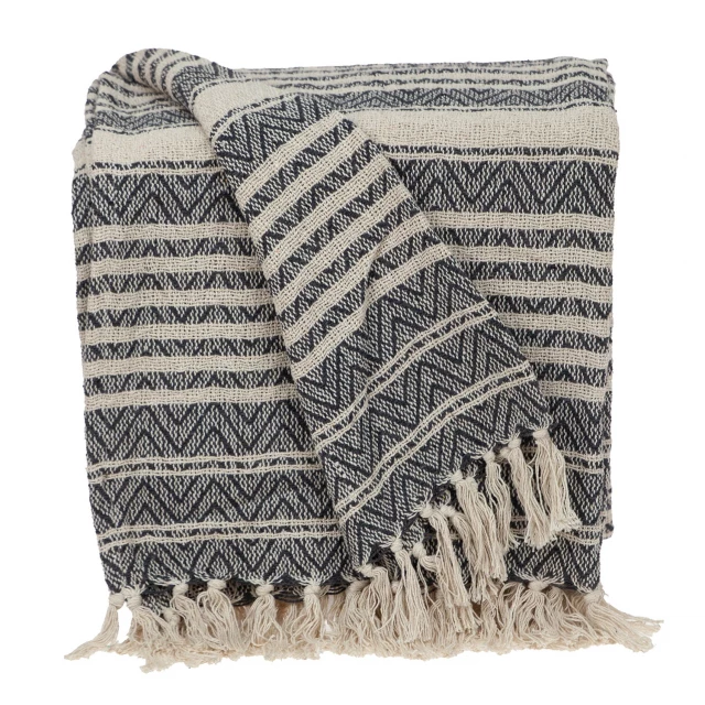 Beige transitional Centra throw with brown rectangle pattern