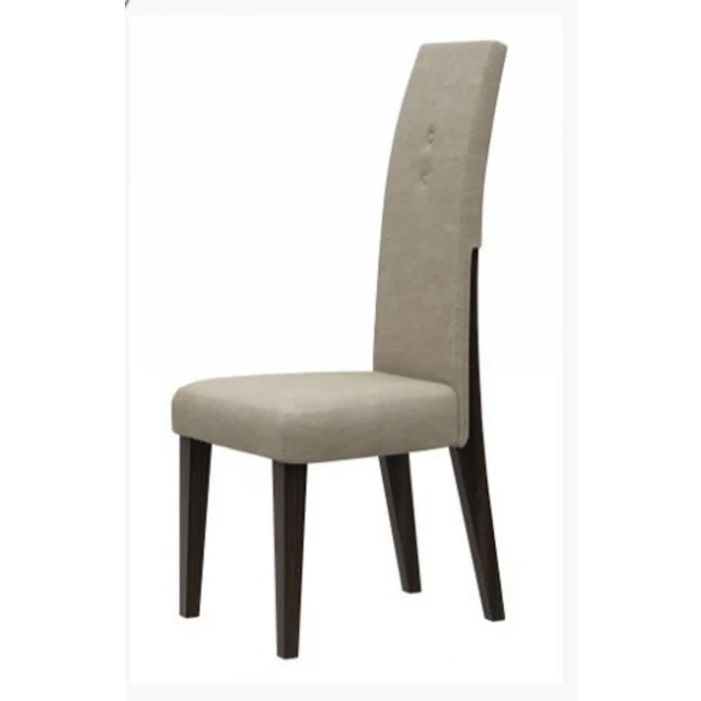Espresso upholstered microfiber dining side chair with wood armrests and comfortable rectangle seat