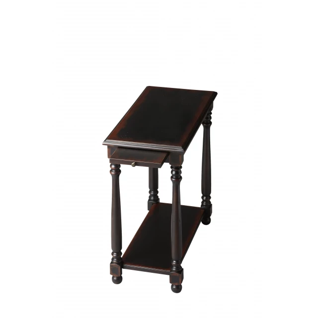 Manufactured wood rectangular end table with shelf for living room furniture