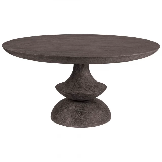 Solid wood table base dining table with rectangle and circle shapes balance outdoor and coffee table elements