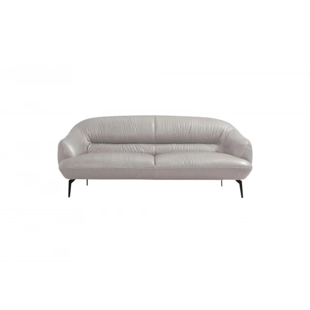 Gray black leather loveseat with comfortable rectangular design and composite material