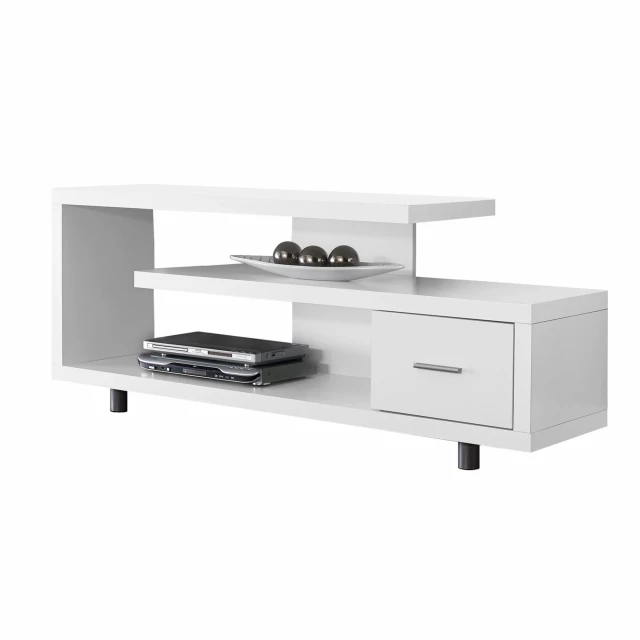 hollow core metal tv stand with drawer and wood hardwood shelving