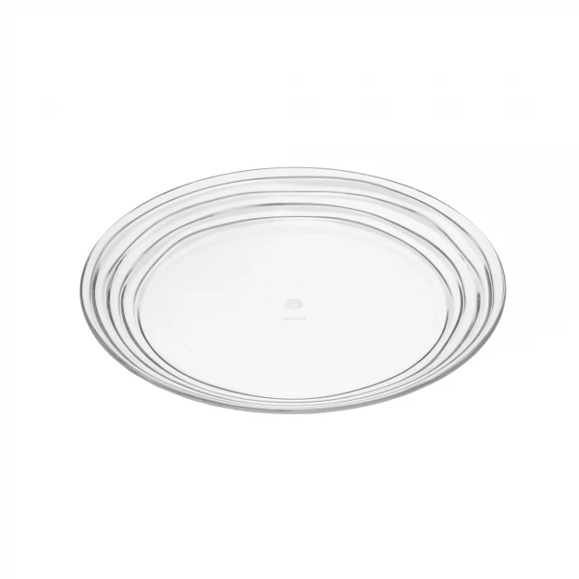 Swirl acrylic salad plate set of four with elegant rim and circle design for dining serveware