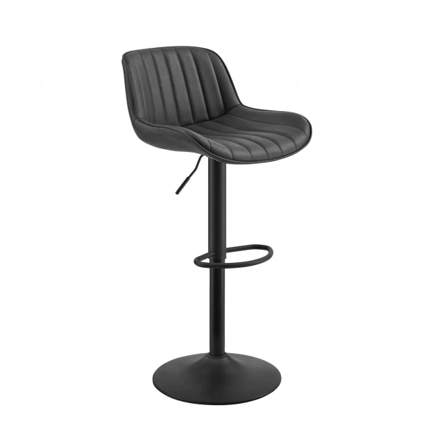 Low back adjustable height bar chairs with wood and metal materials providing comfort and style