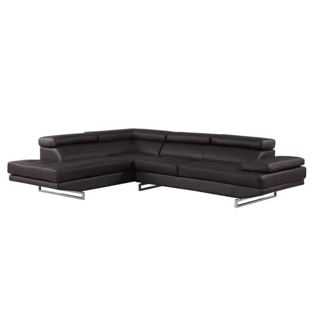 Black Leather L Shaped Two Piece Corner Sectional Black Leather L Shaped Two Piece Corner Sectional