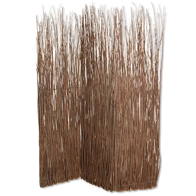 Brown Willow Adirondack screen with natural wood texture and wood stain finish