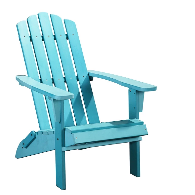 Blue heavy duty plastic Adirondack chair for outdoor patio seating