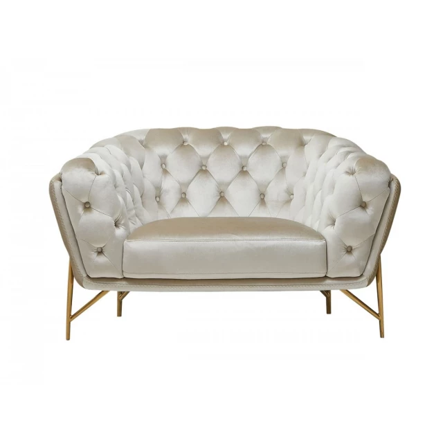 Beige gold velvet tufted chesterfield chair for elegant and comfortable seating in furniture.