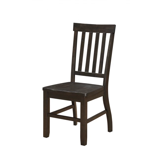 Brown acacia ladder back dining chairs with hardwood and wood stain finish