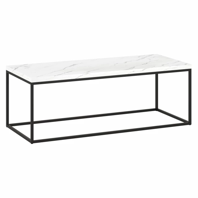 Black faux marble steel coffee table in modern furniture design