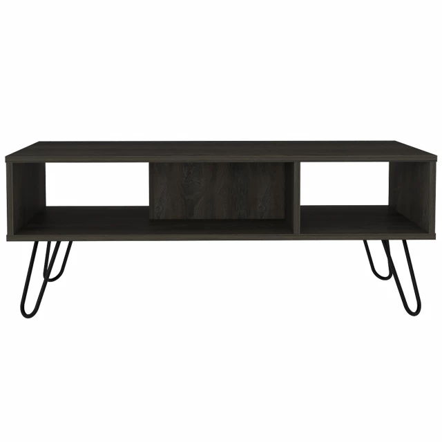 Espresso manufactured wood rectangular coffee table with modern design