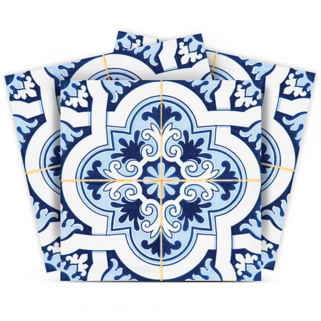 blue mia peel stick removable tiles with rectangle pattern and electric blue symmetry